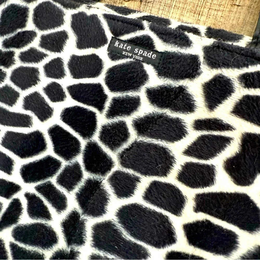 Kate Spade Vintage Y2K Faux Fur Animal Print Tote Bag